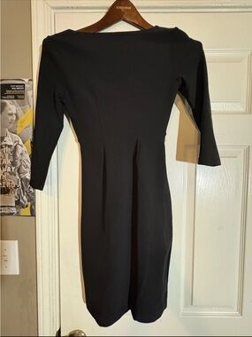 Boston Proper Black Long-Sleeve Sheath Dress